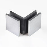 Frameless shower glass BRACKET SQUARE GLASS TO GLASS 90 Degrees - Satin Chrome